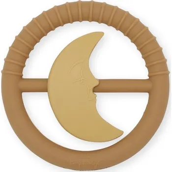 Konges Slojd Konges Sløjd Kousátko s chrastítkem Almond Konges Sløjd Silicone Toy Moon Rattle