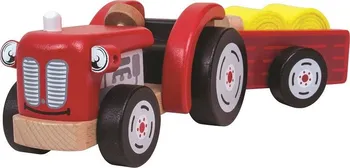 Dřevěná hračka Tidlo Dřevěný traktor s vlečkou