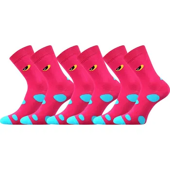 LONKA Ponožky dětské vtipné TWIDORIK s příšerou RŮŽOVÉ (3 páry) 20-24 117467