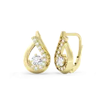 SOLUNA Luxusní DIAMANTOVÉ zlaté náušnice AQUA žluté zlato na patent