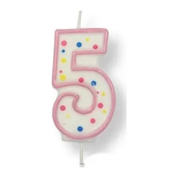 Svíčka Narozeninová svíčka růžová 5 PME CA085 - Knightsbridge PME LTD, Anglie