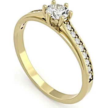 Prsten SOLUNA Podmanivý zlatý prsten se zirkony BIANA žluté zlato VELIKOST: 60 - 19,1 mm