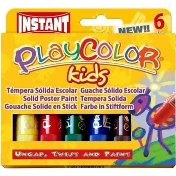 Vodová barva Tuhé temperové barvy Playcolor - 6 ks