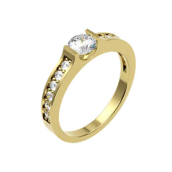 Prsten SOLUNA Nadčasový zlatý prsten se zirkony WILLOW žluté zlato VELIKOST: 49 - 15,6 mm