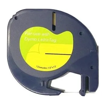 Pásek do tiskárny Xerox kompatibilní páska s DYMO 59421, 12mm x 4m, černý tisk / bílý podklad, LetraTag, papírová - ALLPRINT