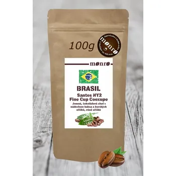 Káva BRASIL SANTOS NY2 scr. 17/18 Fine Cup s.s. COOXUPE KÁVA ARABIKA KÁVA MONRO 100G