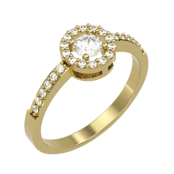 Prsten SOLUNA Noblesní zlatý prsten se zirkony ORBIS žluté zlato VELIKOST: 50 - 15,9 mm