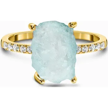 Prsten Royal Fashion prsten 14k zlato Vermeil GU-DR15554R-YELLOWGOLD-AQUAMARINE-TOPAZ Velikost: 5 (EU: 49-50)