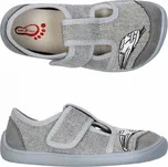 Bačkůrky plátěnky 3F 3BE3/2 bar3foot super flexi šedé s vlakem barefoot velikost: 25