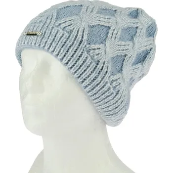 Čepice Pletená zimní čepice modrá (Vzorovaná dámská zimní čepice)