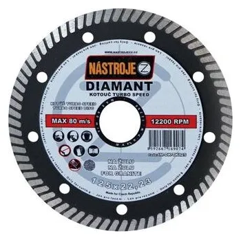 Řezný kotouč NÁSTROJE CZ diamantový kotouč TURBO SPEED 125*1,6*22,2mm staveb. materiály, žula, dlažba IM-DK-TK125
