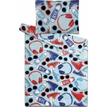 SLEEP WELL KECKY povlečení mikroflanel (SLEEP WELL) - 70x90 cm + 140x200 cm Barva: sv.modrá