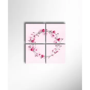 Obraz Malvis ® Obraz Růžová tématika květin ROZMĚR (šířka x výška): čtyřdílný čtverec 80x80 cm