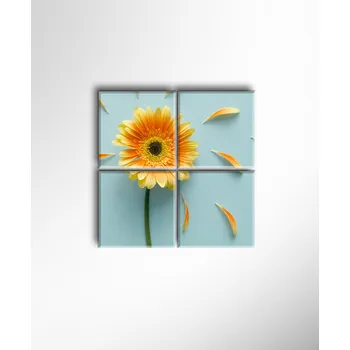 Obraz Malvis ® Obraz jednoduchá a veselá gerbera ROZMĚR (šířka x výška): čtyřdílný čtverec 80x80 cm