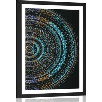 Plakát Dovido Plakát s paspartou Mandala se vzorem slunce