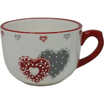 GOBA Hrnek keramický 2 srdce L buclák