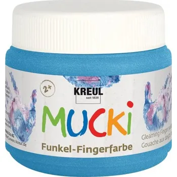 Výtvarná barva Mucki Prstová barva MUCKI 150 ml TŘPYTIVÁ MODRÁ