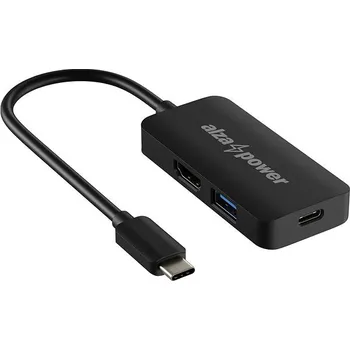 USB hub AlzaPower USB-C Dock Station 3v1 černý