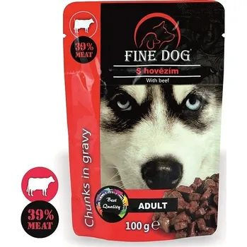 Krmivo pro psa Fine Dog kapsička adult hovězí v omáčce 22 × 100 g