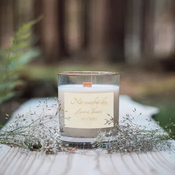 Svíčka Svíčka "Náš svatební den" Barva: Šedá