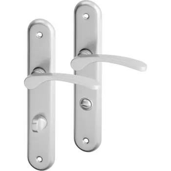 Dveřní kování AC-T SERVIS Dveřní klika VIOLA stříbrná - oválné štítové kování 90 mm Provedení štítu: WC