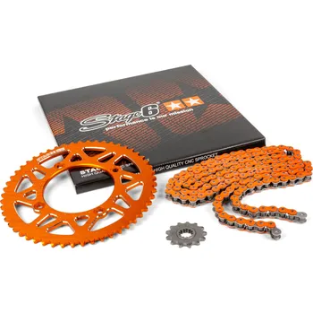 Řetězová sada 13x53 - 420 Stage6 alu CNC oranžová Beta RR