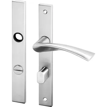 AC-T SERVIS Dveřní klika Eura nerez - úzké hranaté štítové kování 72 mm Provedení štítu: WC