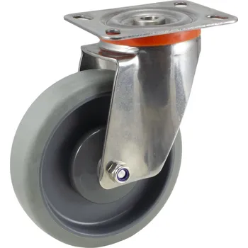 Příslušenství k zahradní technice Nerezové pryžové pojezdové kolo 8470-UFP-G 125 P62 INOX