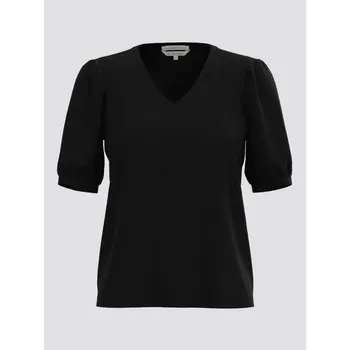 TOM TAILOR DÁMSKÉ TRIKO NABÍRANÉ RUKÁVY -ČERNÉ
