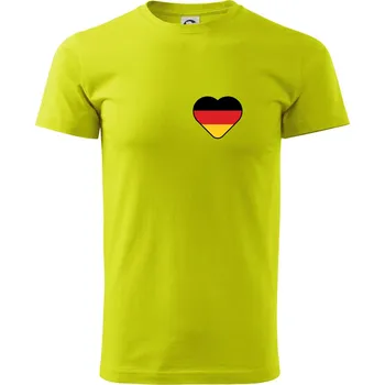 Germany love malé - Německá vlajka - Klasické pánské triko vyšší gramáže - 4XL ( Limetková )