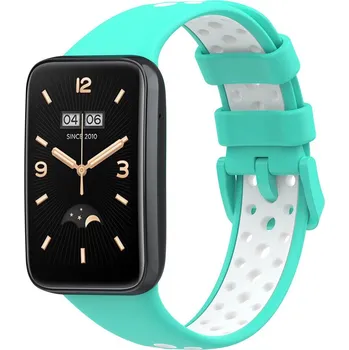 Příslušenství k chytrým hodinkám eses Silikonový řemínek dírkovaný pro Xiaomi Smart Band 7 Pro - Mátovo bílý