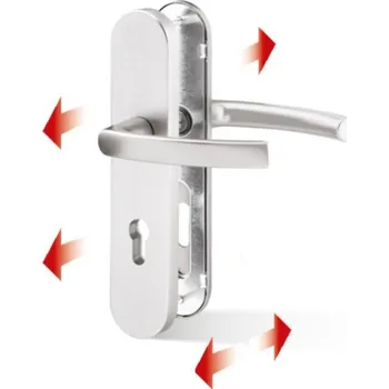 Stavebniny AC-T SERVIS Prodlužovací sada pro bezpečnostní kování VIKING přírodní hliník - pro tloušťku dveří do 80 mm Provedení štítu: PZ - fabkový klíč