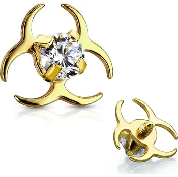 Piercing Microdermal biohazard - ozdobná část (žluté zlato)