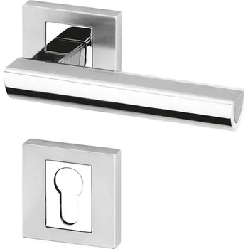 AC-T SERVIS Dveřní klika ARGON chrom/nerez - hranatá rozeta Provedení kliky: vč. rozety PZ - fabkový klíč, Mechanizmus rozety: Kovová konstrukce