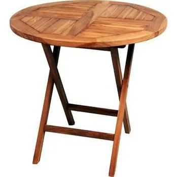 Zahradní stůl Menší kulatý zahradní stolek, týkové dřevo, Ø 80 cm, zahrada / terasa / balkon