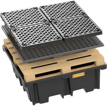 Olejová vana CEMO PE záchytná vana 400/4 - pro 4 sudy, 129x129x48 cm(11276)