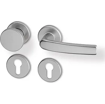 Dveřní kování AC-T SERVIS Dveřní klika LARA efekt nerez - kulatá rozeta Provedení kliky: Koule/klika - levá, Mechanizmus rozety: Plastová konstrukce