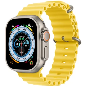 Chytré hodinky Apple Watch Ultra 49 mm, titan se žlutým oceánským řemínkem