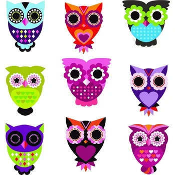 Samolepící dekorace Samolepicí dekorace Owls, 30 x 30 cm