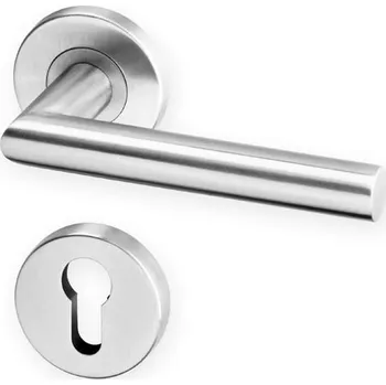 Dveřní kování AC-T SERVIS Dveřní klika TIPA Budget nerez - kulatá rozeta Provedení kliky: vč. rozety PZ - fabkový klíč, Mechanizmus rozety: Kovová konstrukce