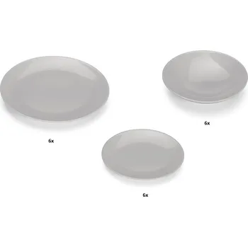 Talíř COLOURS Jídelní souprava 18 ks světle šedá - Carlo Giannini (Kameninová jídelní sada 18ks světle šedá - Carlo Giannini)