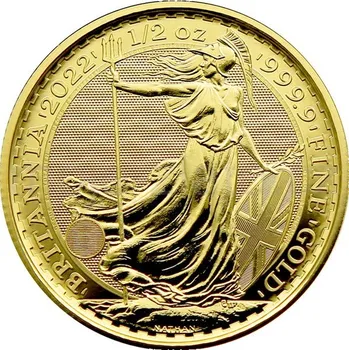 The Royal Mint Zlatá investiční mince Britannia 1/2 oz 2022 15,6 g