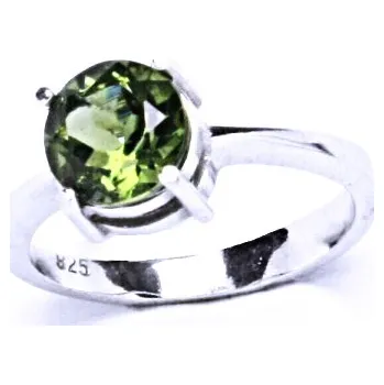 Prsten Stříbrný prsten, přírodní vltavín, prstýnek ze stříbra, T 1252