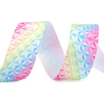 Jedlá dekorace na dort Rypsová stuha - duha - 25mm - 5m