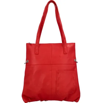 Osobitá dámská kožená kabelka přes rameno Liv, červená