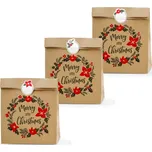 Dárkové sáčky "Merry Little Christmas" se samolepkami 25x11x27 cm, 3ks