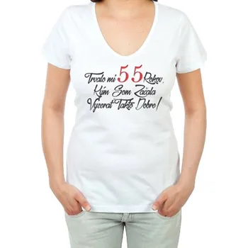 Dámská móda Narozeninové tričko k 55 pro ženu SK - velikost L