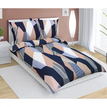 Povlečení Povlečení bavlněné 140x200, 70x90 cm modrá geometrie