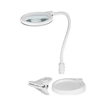 Stojací lampa goobay Stolní lampa s lupou, 100mm, 3 dioprie, LED osvětlení 6W, klip a stojánek (60359) - 40.92.0301