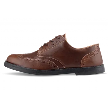 Pánská obuv Vasky Brogue Low Dark Brown Black - Pánské elegantní kožené polobotky tmavě hnědé&nbsp;- jarní / podzimní boty | Flexiko | česká výroba ze Zlína 42 EU